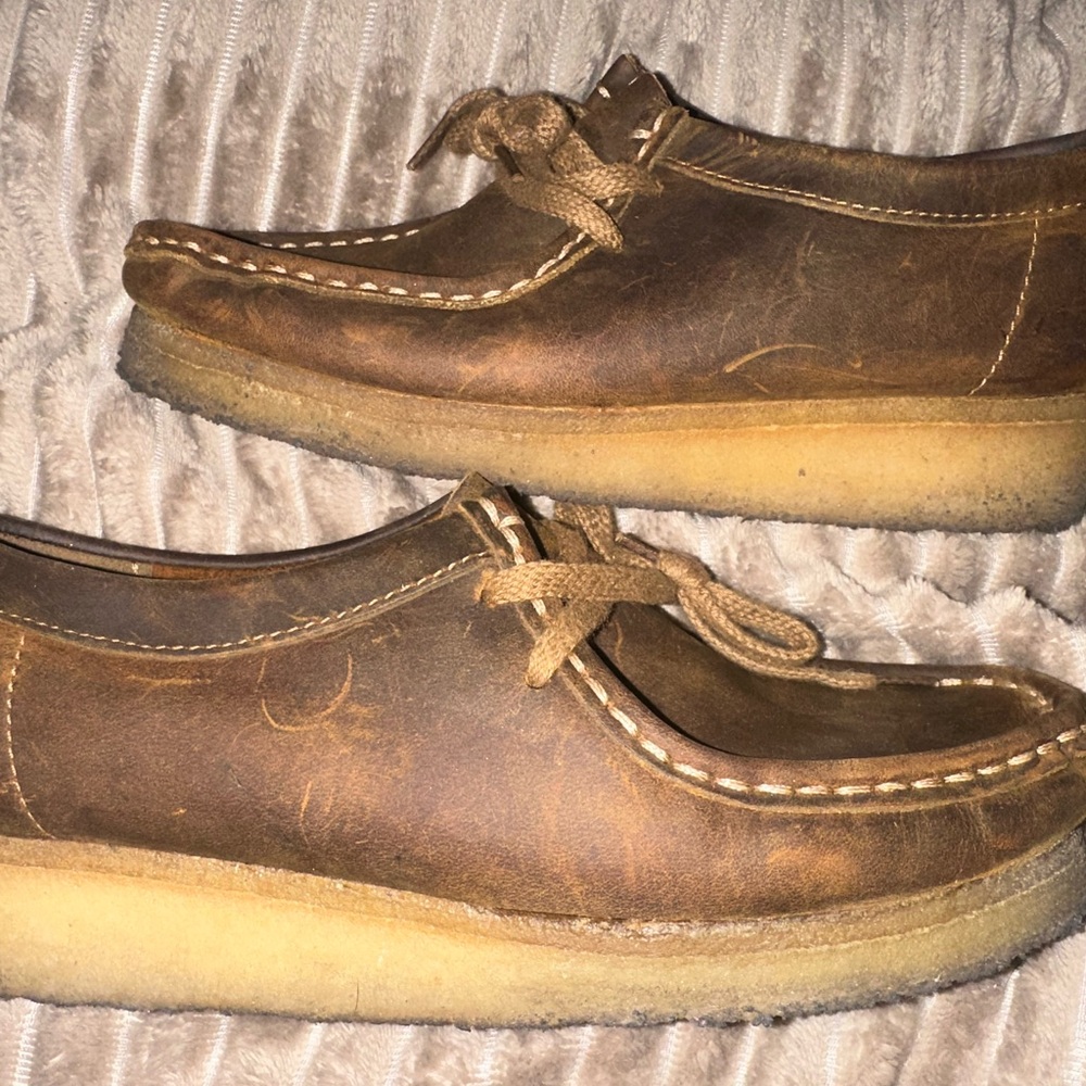 Clarks Tan Leather Ankle Booties